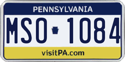 PA license plate MSO1084