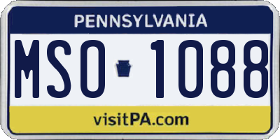 PA license plate MSO1088