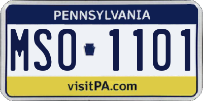 PA license plate MSO1101