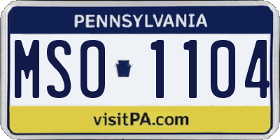 PA license plate MSO1104