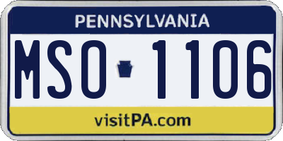 PA license plate MSO1106
