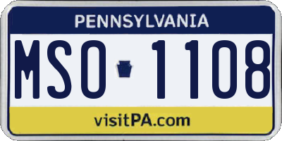 PA license plate MSO1108