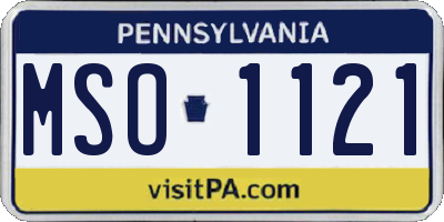 PA license plate MSO1121