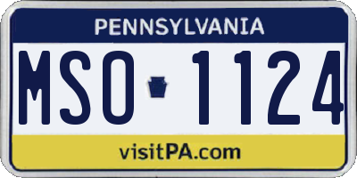 PA license plate MSO1124