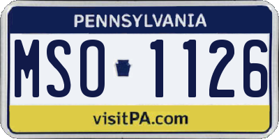 PA license plate MSO1126