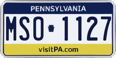 PA license plate MSO1127