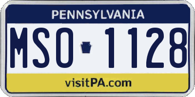 PA license plate MSO1128