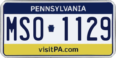 PA license plate MSO1129