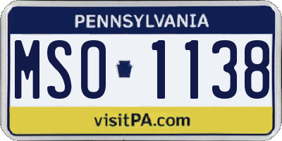PA license plate MSO1138