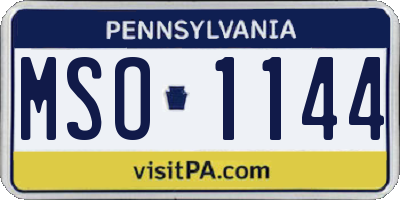 PA license plate MSO1144