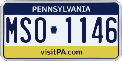PA license plate MSO1146
