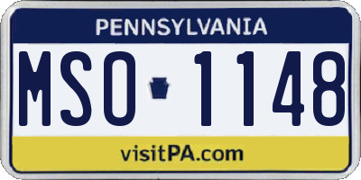 PA license plate MSO1148