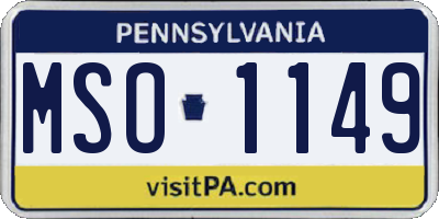 PA license plate MSO1149