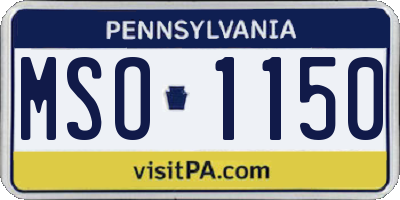 PA license plate MSO1150