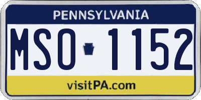 PA license plate MSO1152