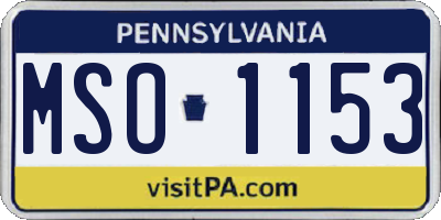 PA license plate MSO1153