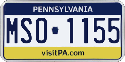 PA license plate MSO1155