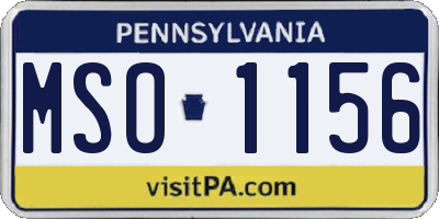 PA license plate MSO1156