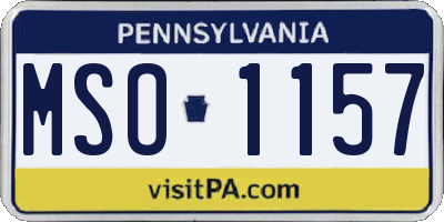 PA license plate MSO1157