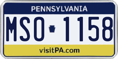 PA license plate MSO1158