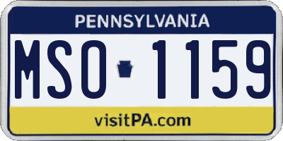 PA license plate MSO1159