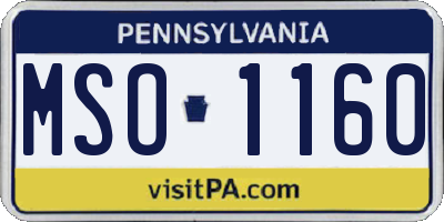 PA license plate MSO1160