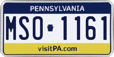 PA license plate MSO1161