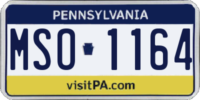 PA license plate MSO1164