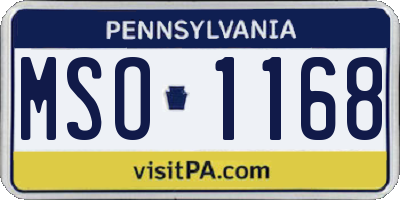 PA license plate MSO1168
