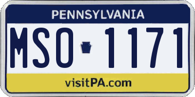 PA license plate MSO1171