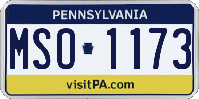 PA license plate MSO1173