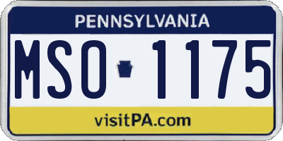 PA license plate MSO1175