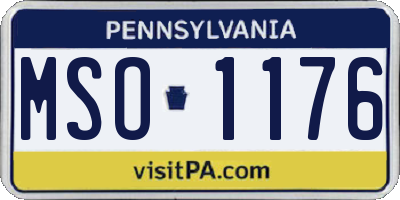 PA license plate MSO1176