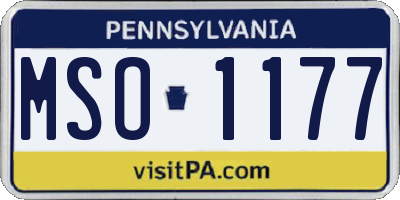 PA license plate MSO1177