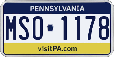 PA license plate MSO1178
