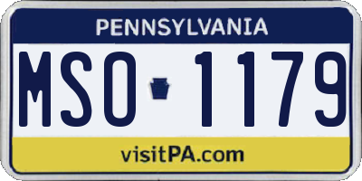 PA license plate MSO1179