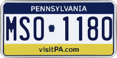 PA license plate MSO1180