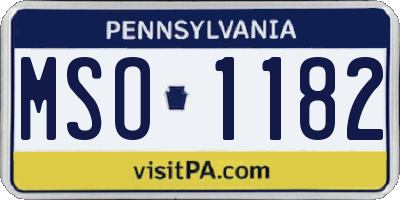 PA license plate MSO1182