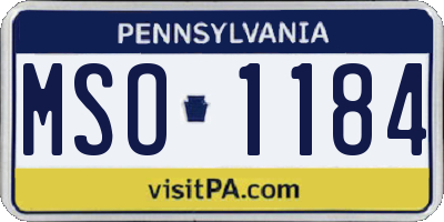 PA license plate MSO1184