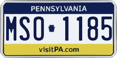 PA license plate MSO1185