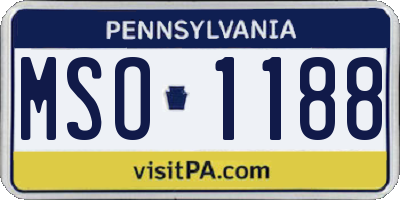 PA license plate MSO1188