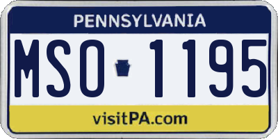 PA license plate MSO1195