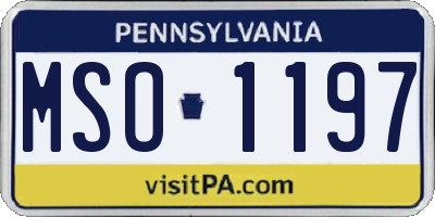 PA license plate MSO1197