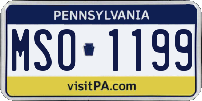 PA license plate MSO1199