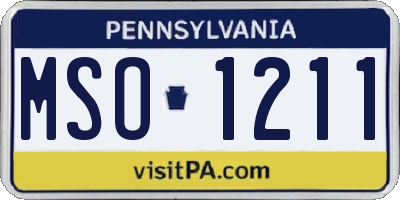 PA license plate MSO1211