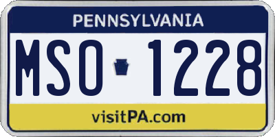 PA license plate MSO1228