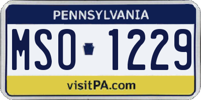 PA license plate MSO1229