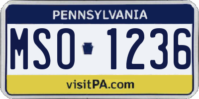 PA license plate MSO1236