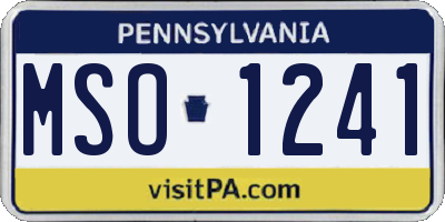 PA license plate MSO1241