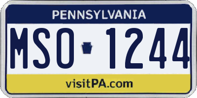 PA license plate MSO1244